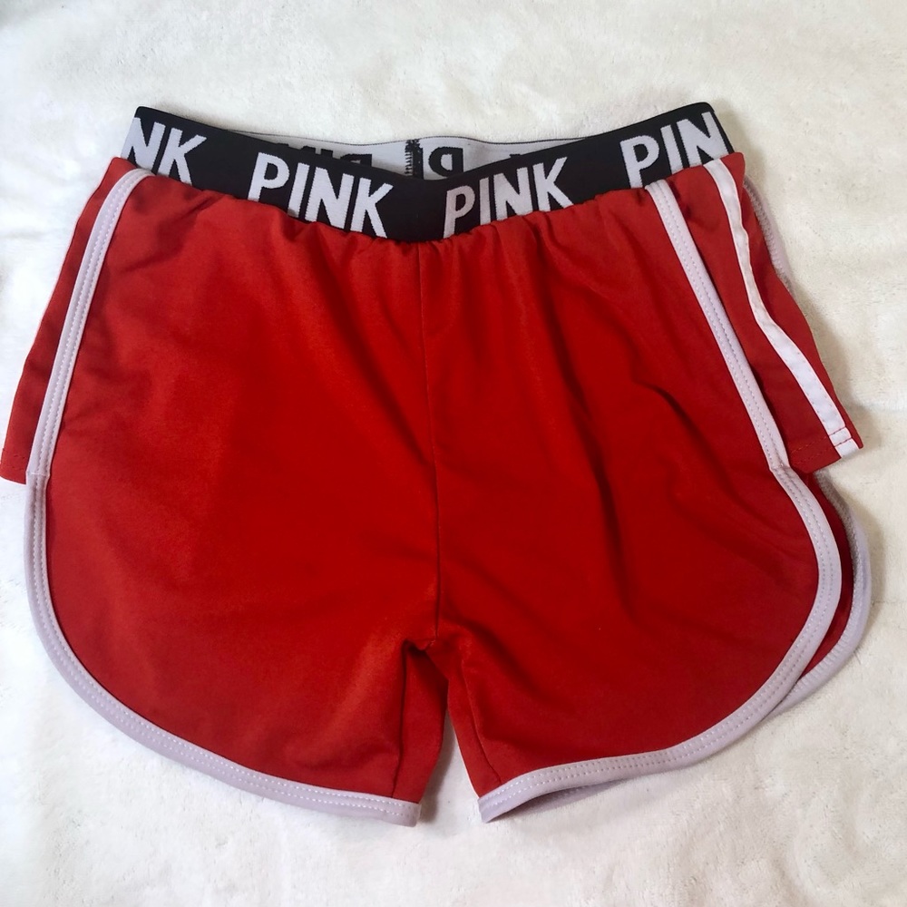 Pink active gym shorts Red Athlesuire Athletic Sz M/L
